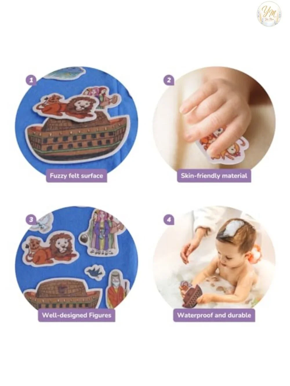 12-Pack Felt Bible Story Figures with Foldable Board for Preschool Teaching